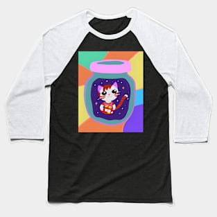 Cat Within A Jar Floating In Space Baseball T-Shirt